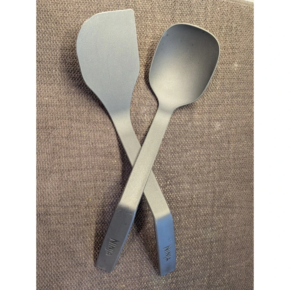 Ninja Foodi NeverStick 2 Piece Utensil Set Spatula and Spoon‎ Charcoal Grey